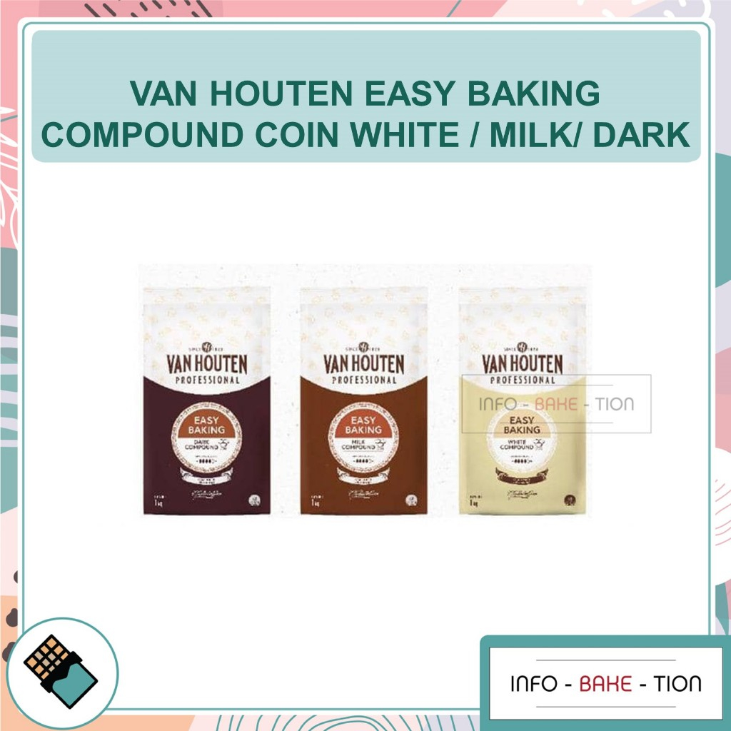 Van Houten Easy Baking Compound Coin White/ Milk/ Dark 1kg | Shopee ...