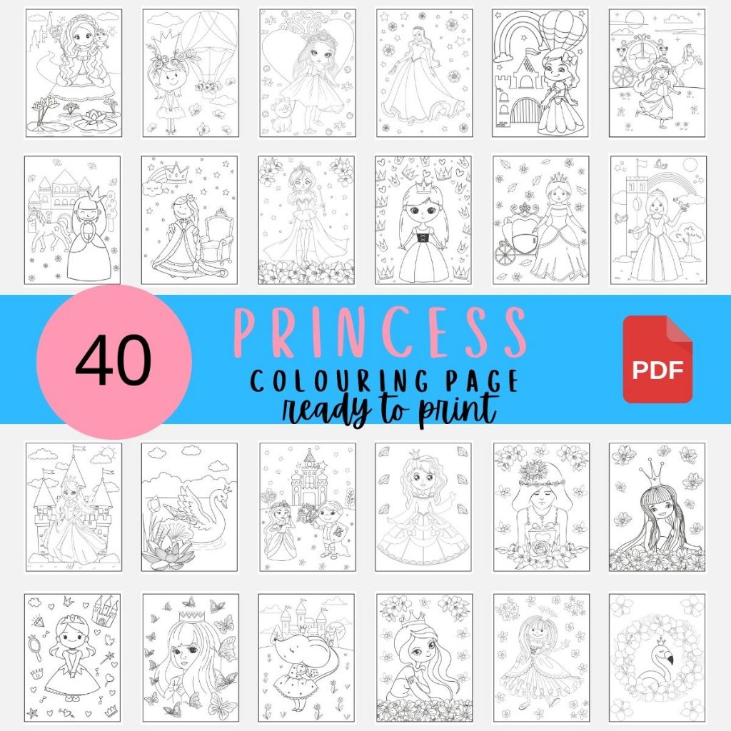 [PDF] A011 Princess Colouring pages for Kids | Colouring book | Shopee Malaysia