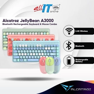 Alcatroz JellyBean A3000 Wireless Keyboard and Silent Mouse Combo | Wireless 2.4G | Bluetooth Compatible | Rechargeable