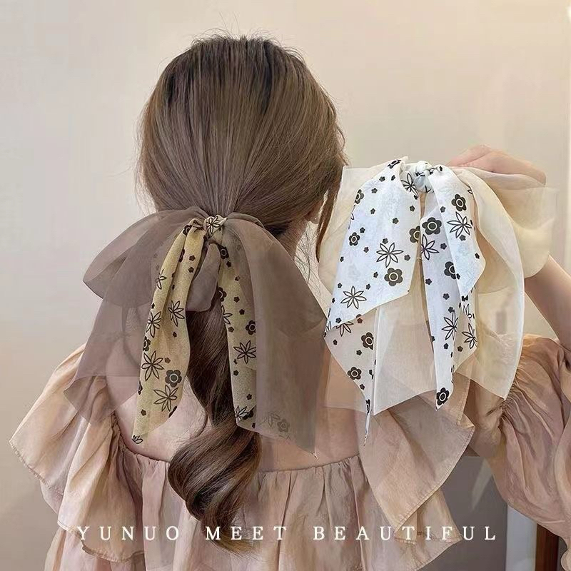 Layer Ribbon Rubber Bands Getah Rambut Scarf Ribbon Hair Ties Ikat ...