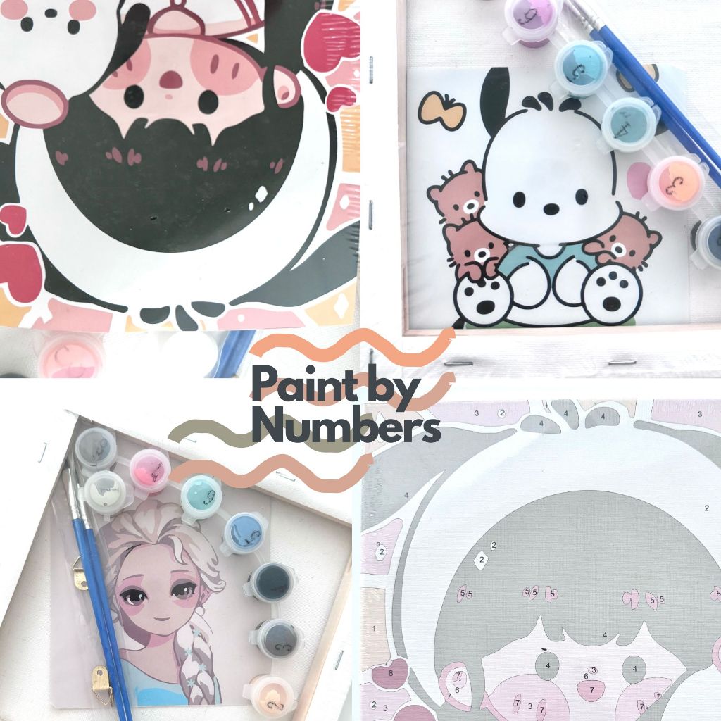[Ready Stock][Canvas with Paint Brush & Colour Set] Numbers Painting ...
