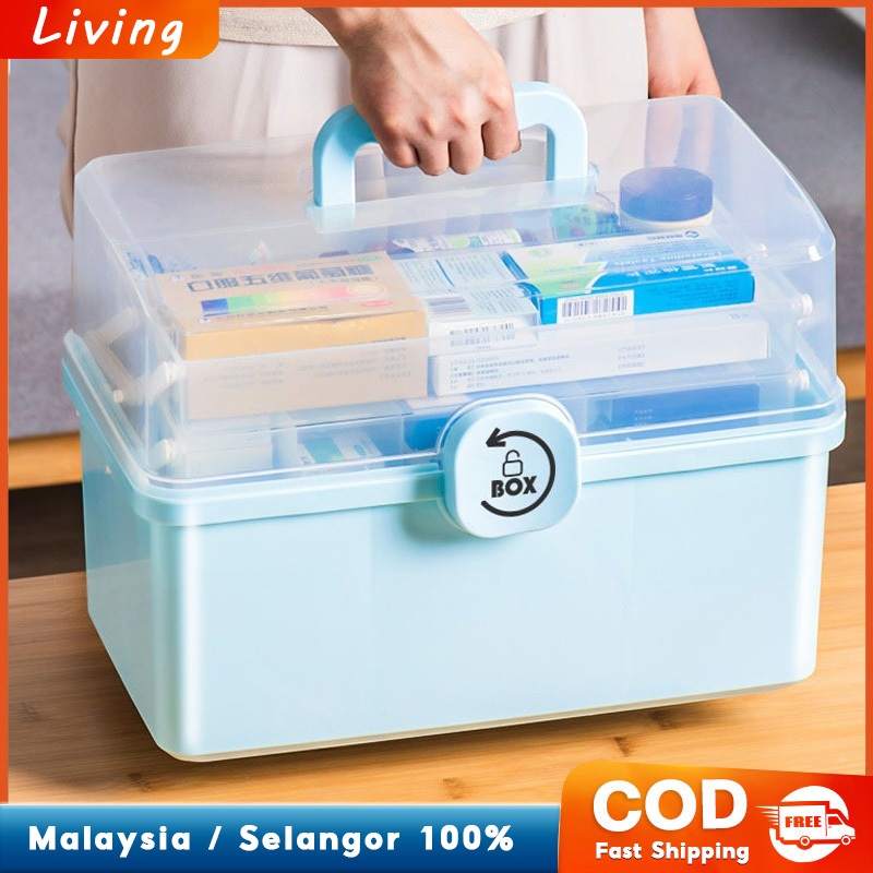 Multi-function First Aid Kit Storage Box Transparent Plastic Multi ...