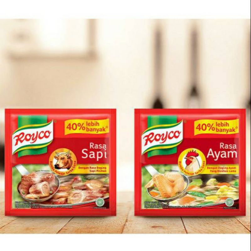 Royco perencah kaldu ayam dan sapi 1 renteng isi 12'sachet | Shopee ...