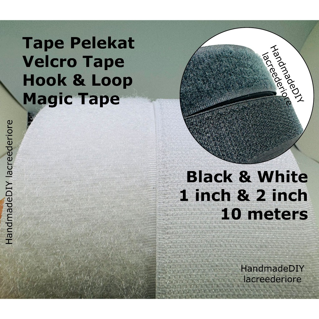 10meter Jenis Jahit Tape Pelekat Hook & Loop SewOn Velcro Strap Magic