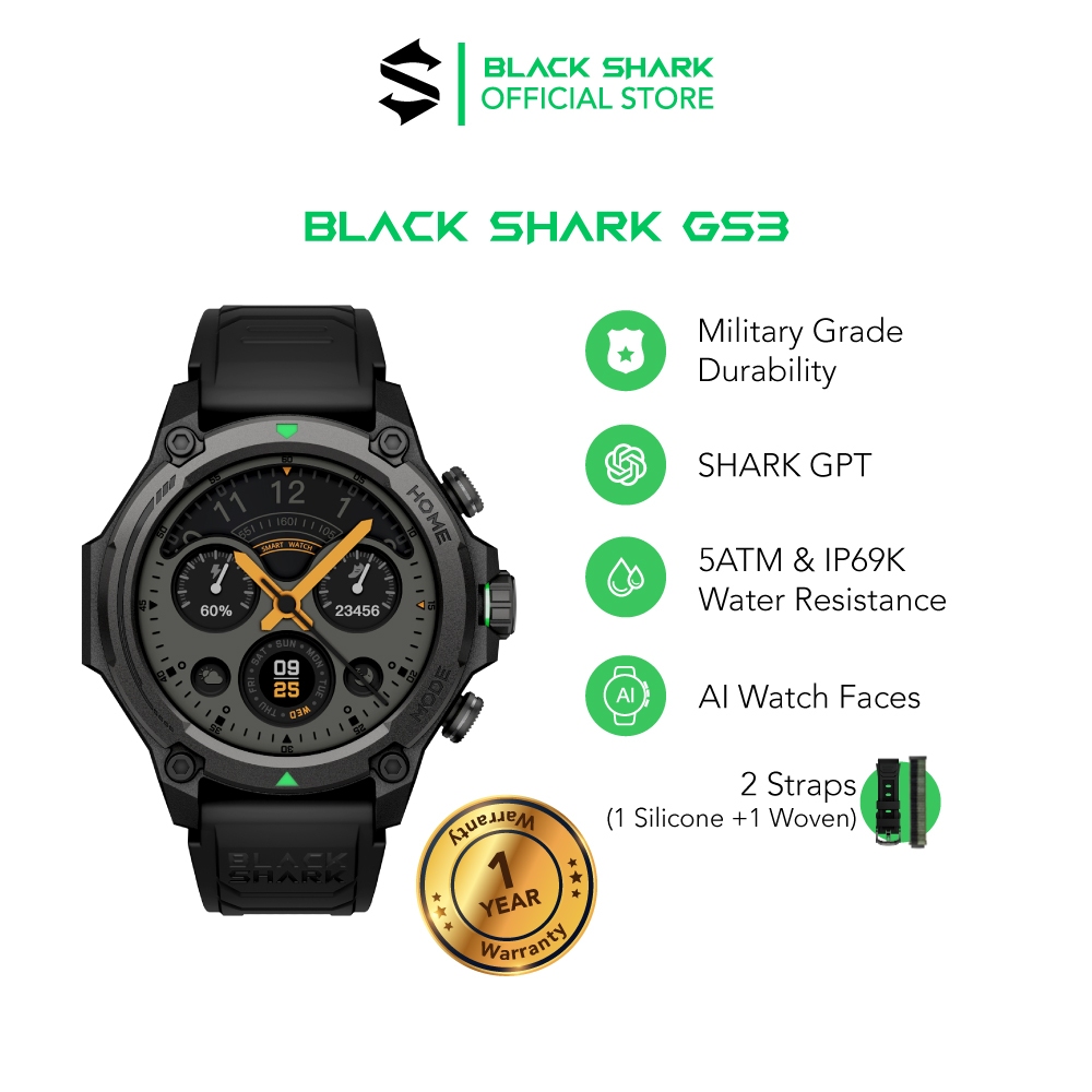 Black Shark Smartwatch GS3 | 1.43’’ AMOLED Display | 21 Days Battery ...