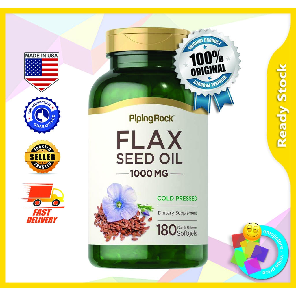 Flax Seed Oil 1000 Mg 180 Quick Release Softgels Made In Usa Shopee Malaysia 2087