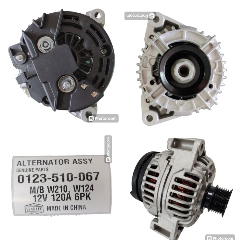 (0123510067) Alternator Mercedes Benz W210, W124 12V 120A 6PK (B+, D+
