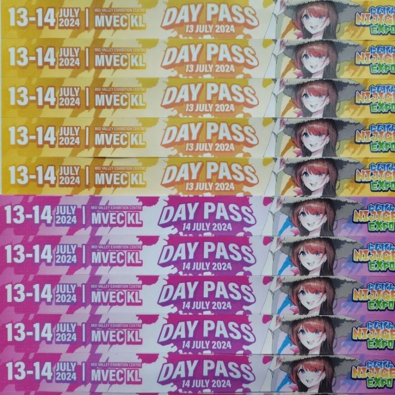 NIJIGEN EXPO MVEC JULY 2024 ONE-DAY TICKET PASS ANIME COSPLAY ...
