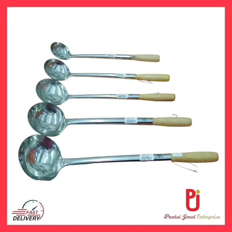 Senduk Memasak/ Senduk Tahan Karat/ Stainless Steel Hand Made Ladle ...
