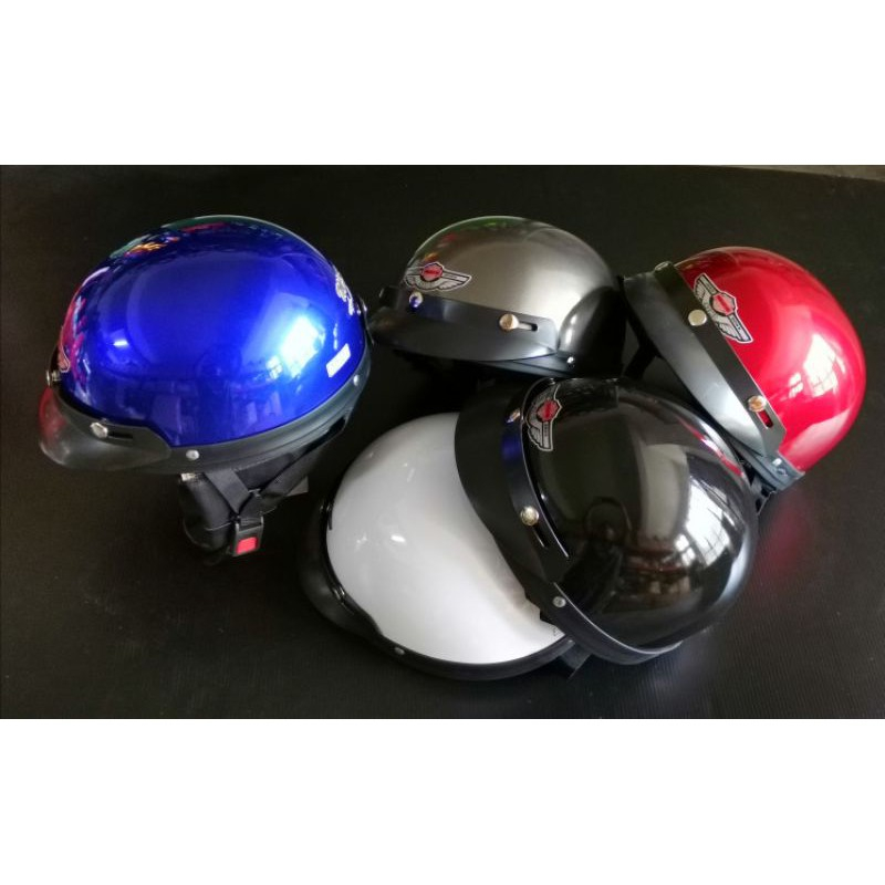 Helmet Separuh MHR MSR 1/2 Half Helmet (BLUE BIRU) | Shopee Malaysia