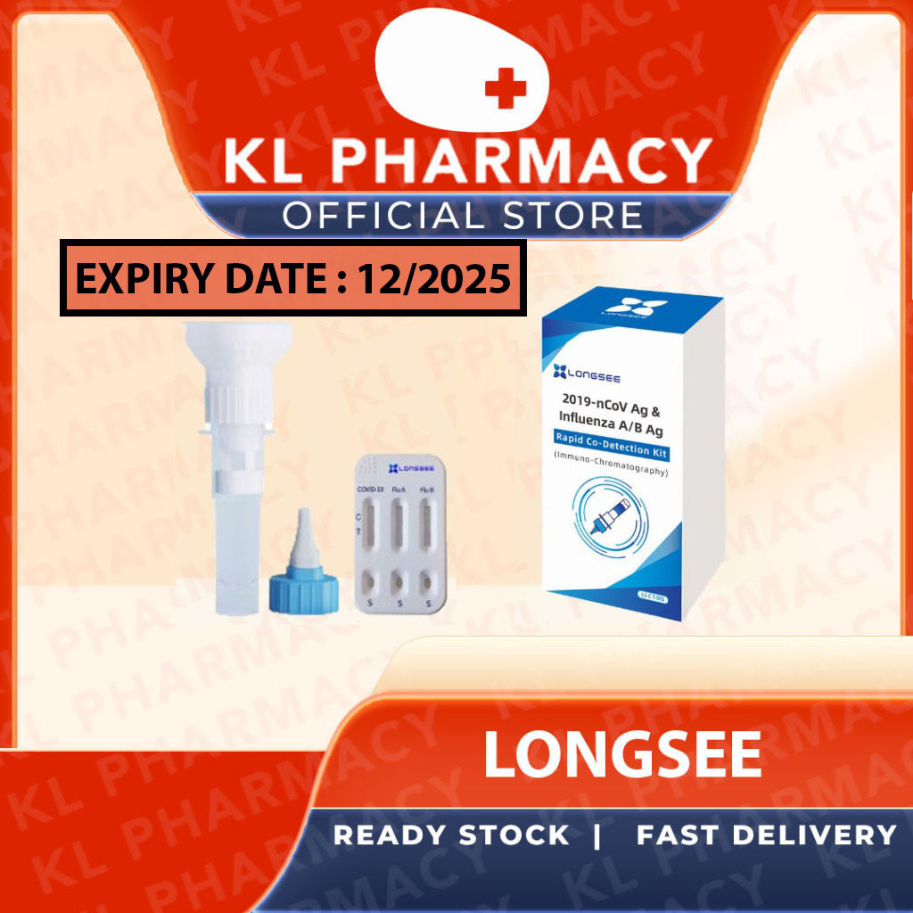 EXP12/25 [COVID + INFLUENZA A+B] LONGSEE 3in1 COVID 19 Saliva Home Self