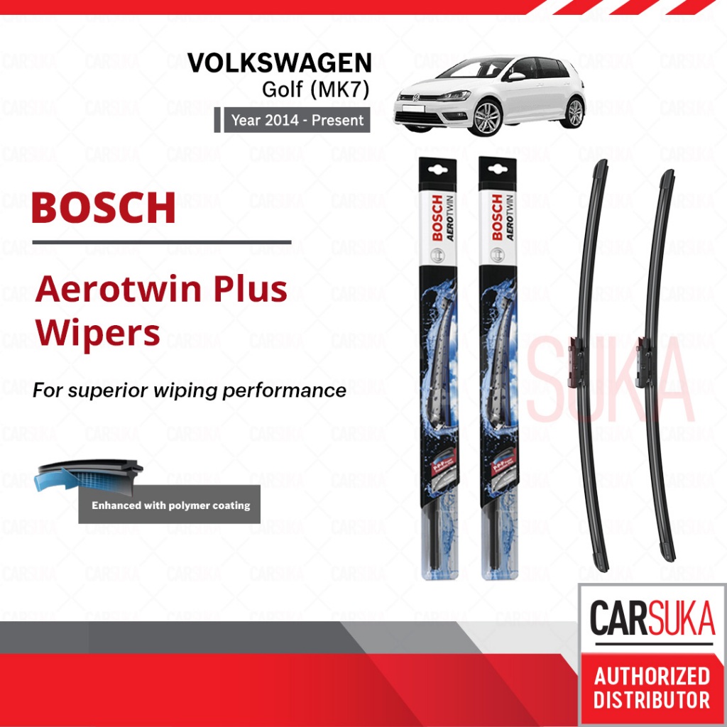 Bosch Aerotwin Plus Multi Clip Wiper Set for Volkswagen Golf MK7 (26