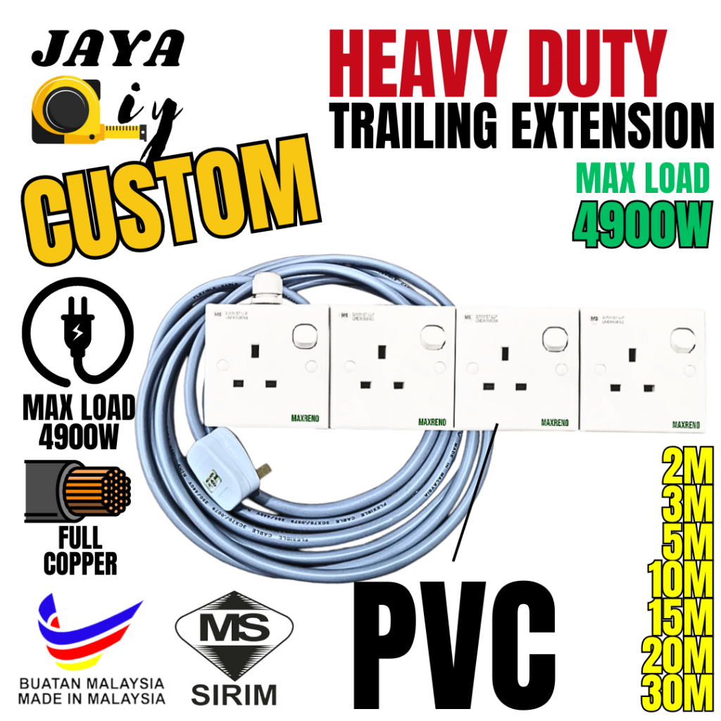1SET SIRIM HEAVY DUTY LOCAL PVC TRAILING SOCKET EXTENSION Plug FULL ...