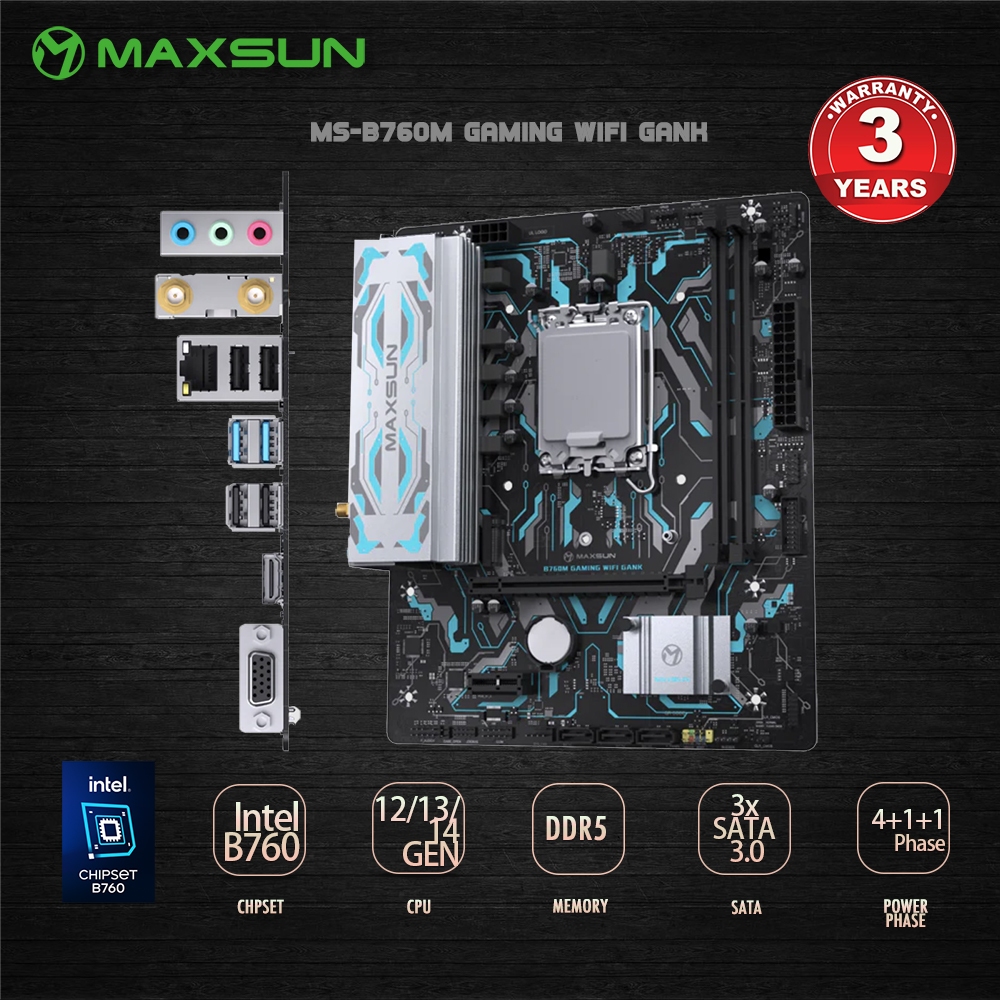 MAXSUN MS-B760M GAMING WIFI GANK | Shopee Malaysia