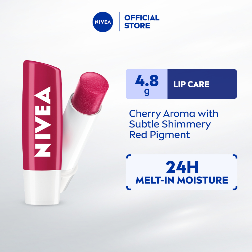 Nivea Lip Cherry Shine Caring Lip Balm 4 8g Lip Care Colored