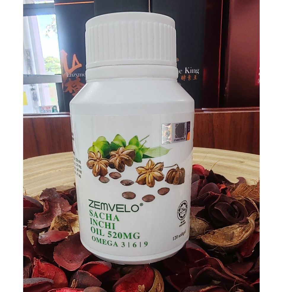 (Halal) Zemvelo Omega 3 6 9 Sacha Inchi Oil (520mg X 120 Softgels