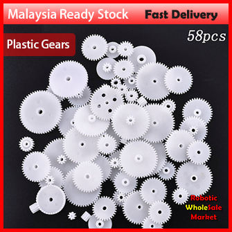 58/72/81/106pcs/Set DIY Plastic Gears Toy Kits White Craft Shaft Motor Gear Accessories
