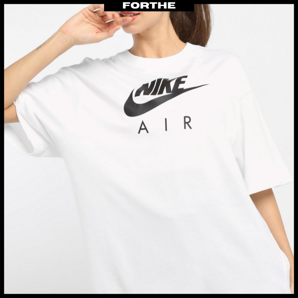 UNISEX NIKE Air Boyfriend T shirt 100 Premium Cotton Oversized White T shirt Nike Air Essential Logo Swoosh T shirt Shopee Malaysia