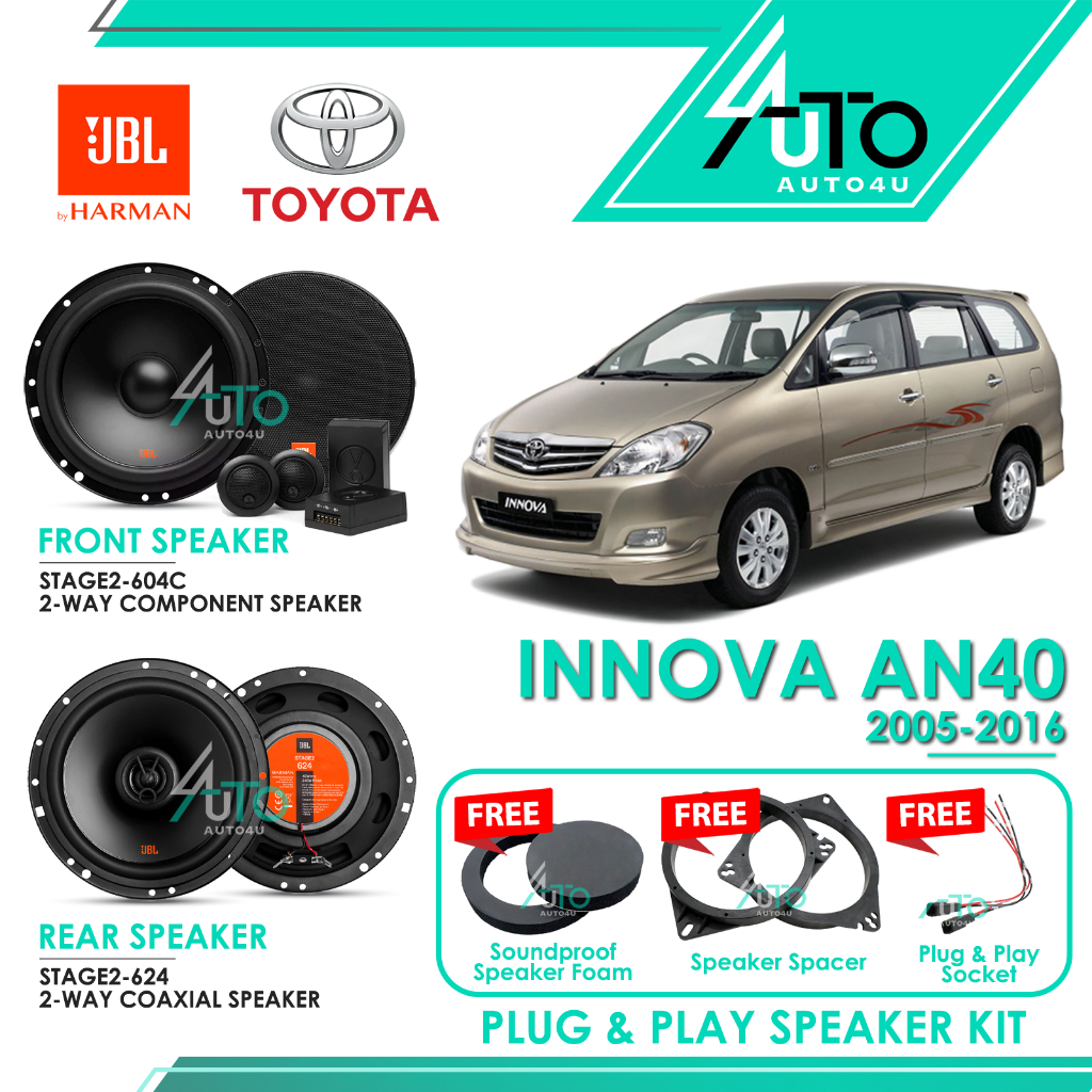 JBL Toyota Innova An40 05-16 Plug Play Car Speaker PNP Front