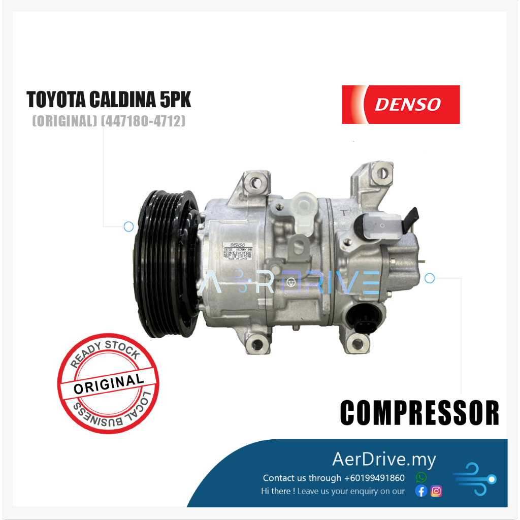 ORIGINAL DENSO TOYOTA CALDINA 5PK 5SE12C COMPRESSOR ( 4710 ) | Shopee ...