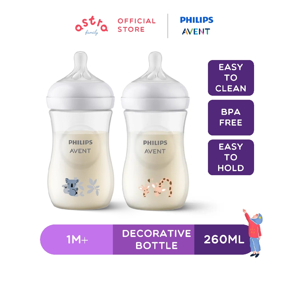 Philips Avent Natural Response Decorated Bottle 260Ml Shopee