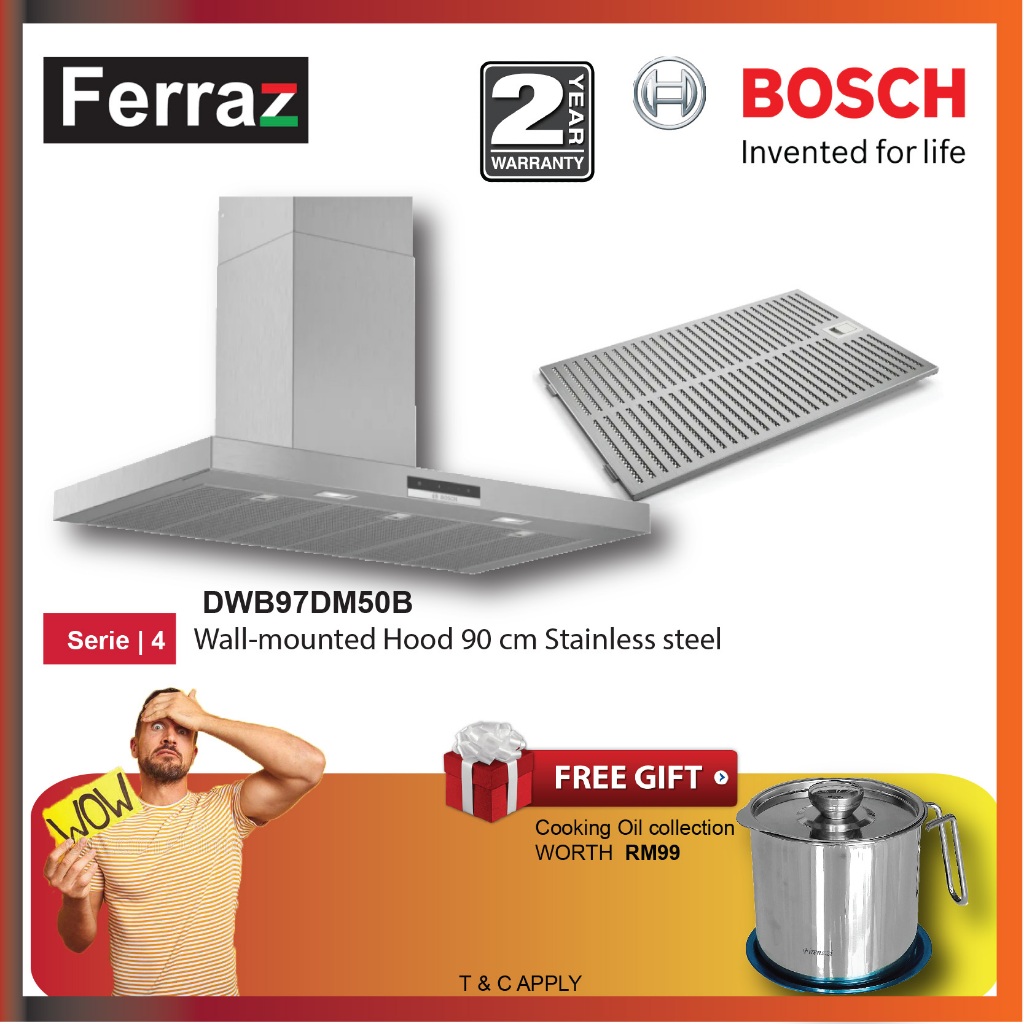 Bosch DWB97DM50B Series 4 Cooker Hood Stainless steel / Bosch