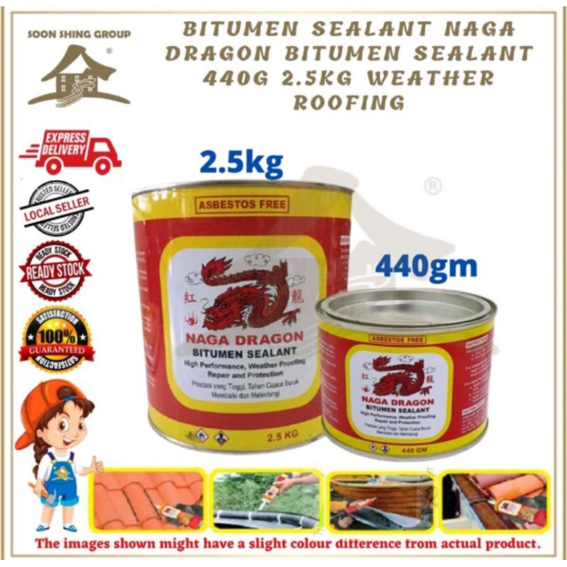 Bitumen Sealant Naga Dragon Bitumen Sealant 2.5kg Weather Roofing / Gam ...