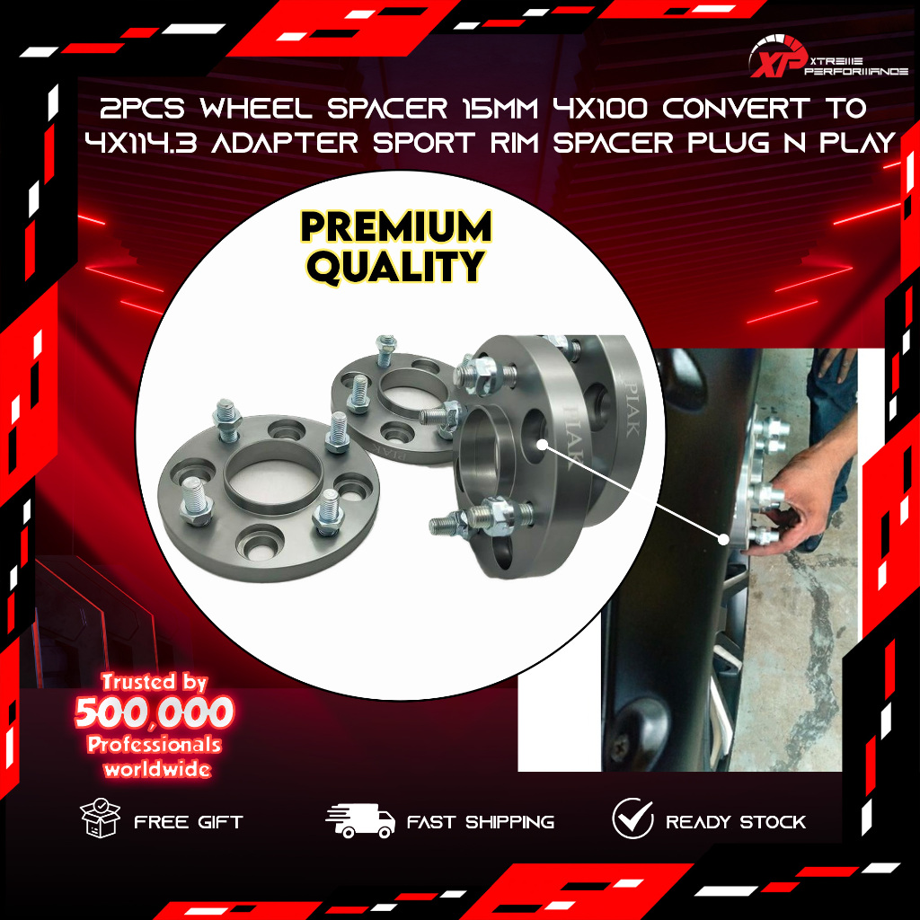 2Pcs Wheel Spacer 15mm 4x100 Convert to 4x114.3 adapter Sport rim ...