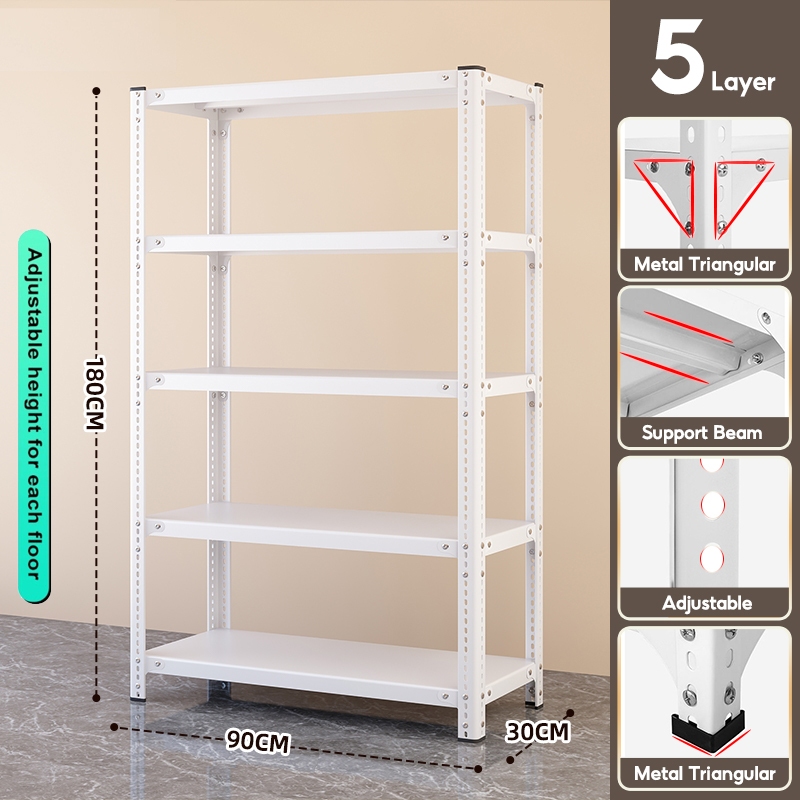Boltless Rack Rak Bertingkat Kitchen Warehouse Balcony Store Heavy Duty ...
