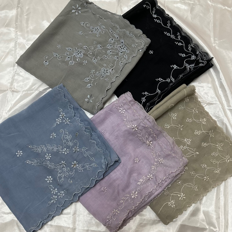 (Clerance)🧡Tudung Bawal Siap Jahit with Embroidery /labuci (1pc)🧡 ...