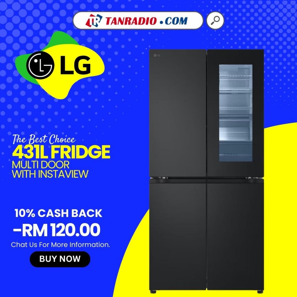 LG 431L MULTIDOOR FRIDGE, INVERTER LINEAR, THINQ, INSTAVIEW, METAL ...