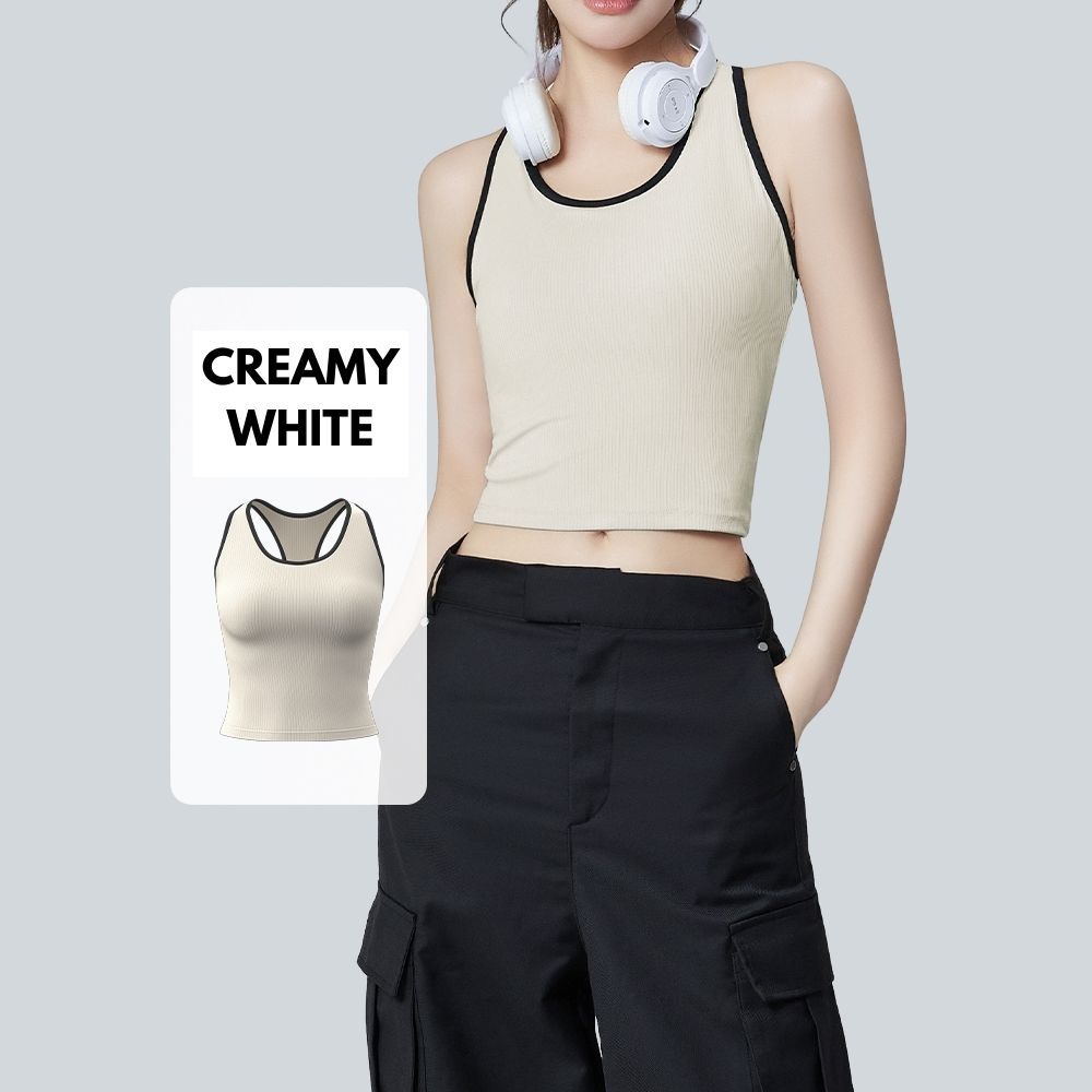 Crop top with built in sports bra deals