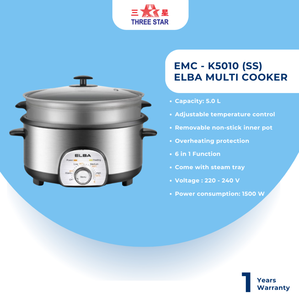 EMC K5010 (SS) Elba Multi Cooker Shopee Malaysia