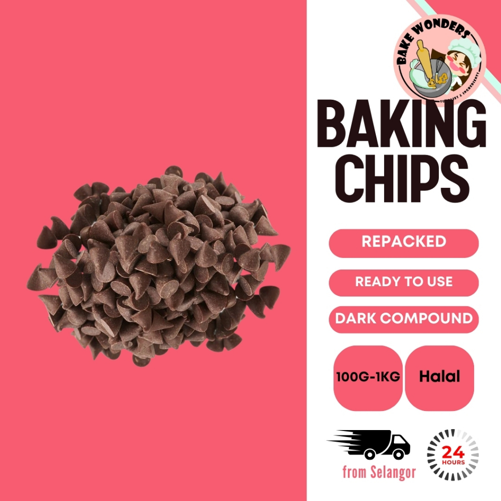 (100g/250g/500g/1kg) Premium Dark Compound Chips/Dark Chips/Dark ...