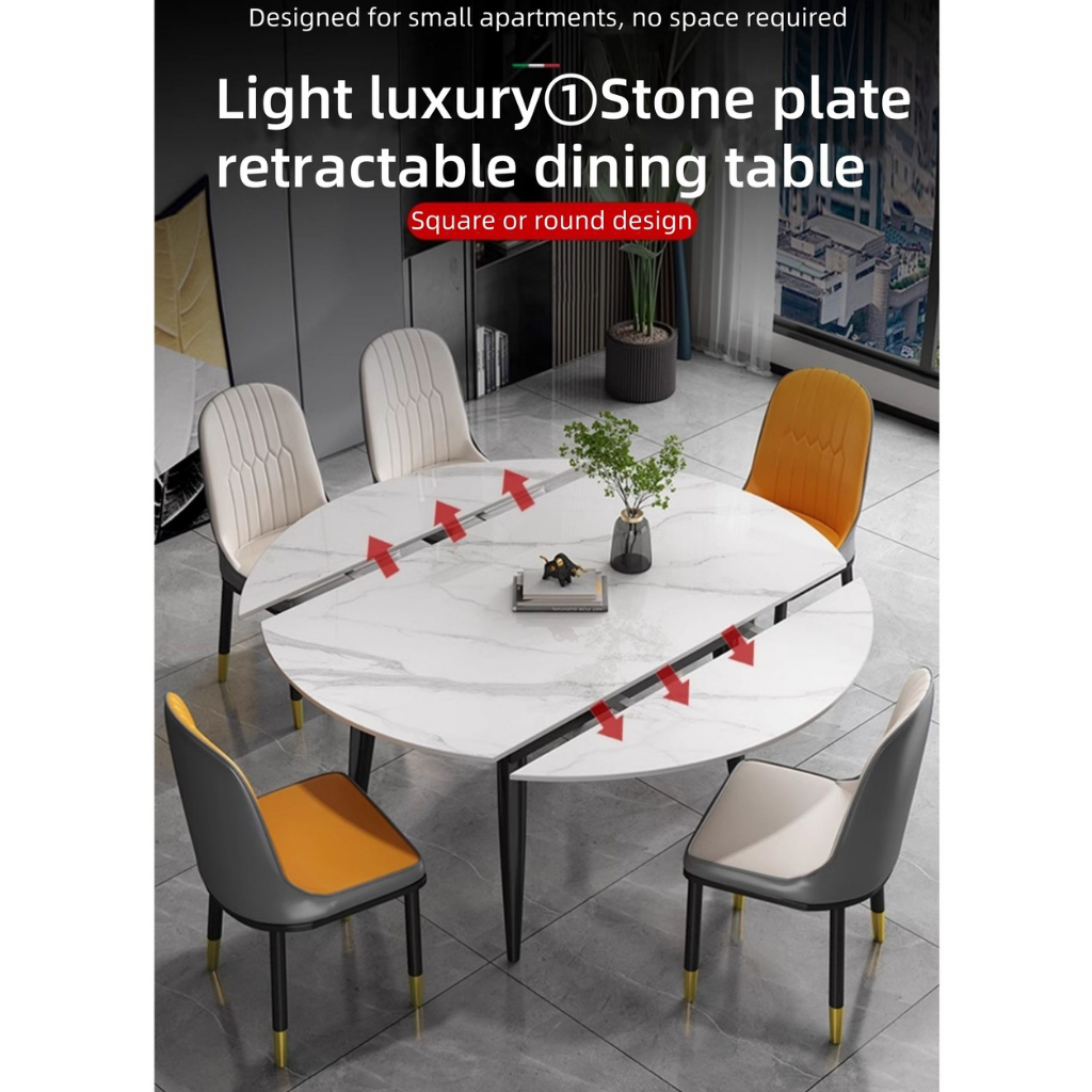 Rock plate dining table for small household modern simple light luxury ...