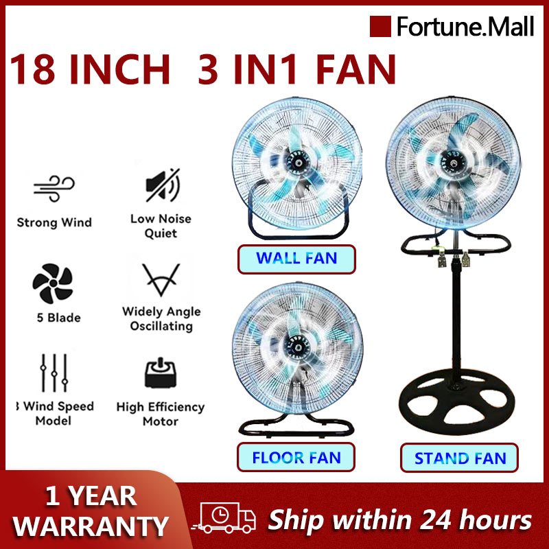 industrial Fan 18 inch 3 Blades Strong Industrial Multipurpose Fan 3in1 ...