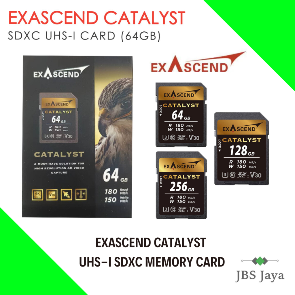 Scheda SD Exascend Catalyst 128GB UHS-I U3 V30 – 180MB/s Per Video 4K E Foto