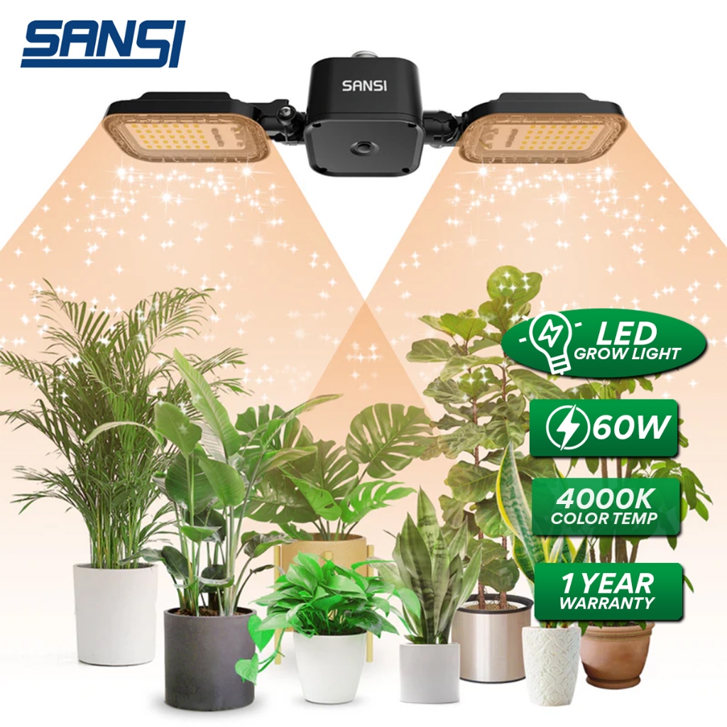 SANSI 60W C21FS-BE27 LED Grow Light Bulb Daylight Full Spectrum E27 And ...