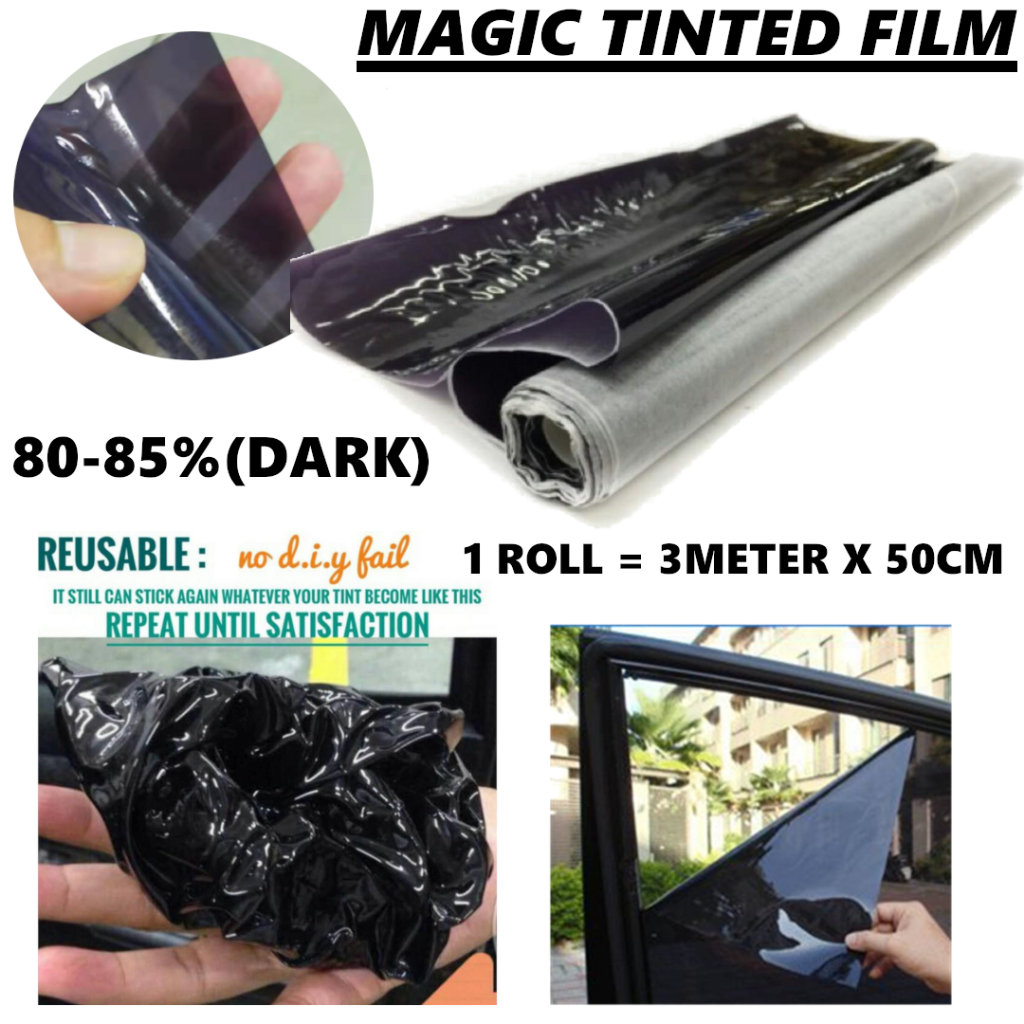 Car Magic Tinted House Tint Film Reusable Removable NO Glue 80% Dark ...