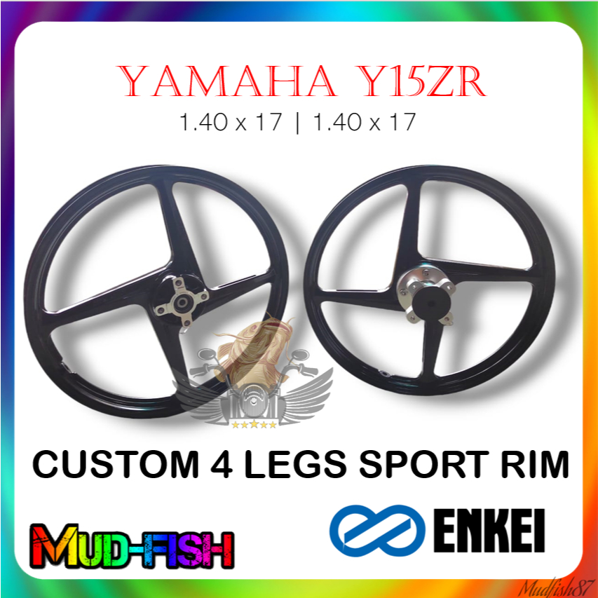ENKEI YAMAHA Y15ZR 4 LEGS CUSTOM HUB CNC SPORT RIM BLACK TL44 (140 X17 ...