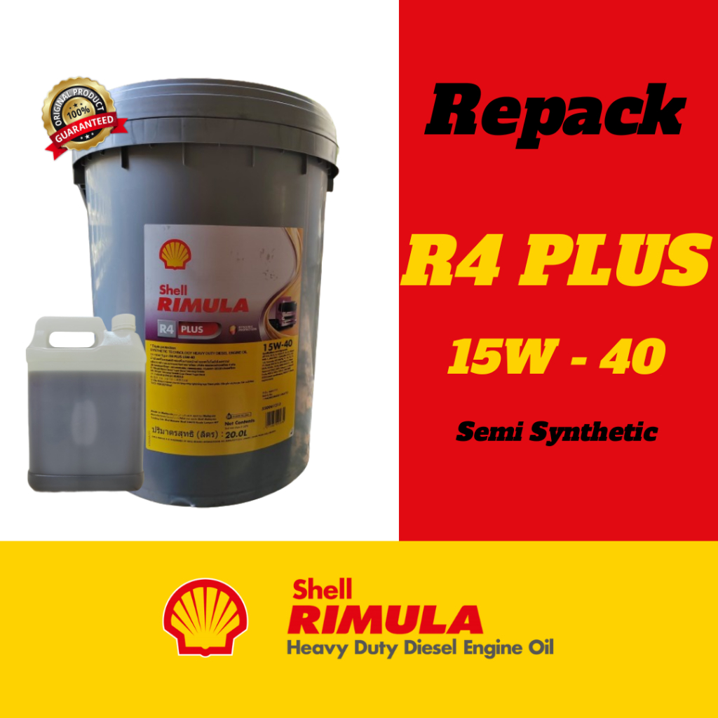 Shell Rimula R4 Plus 15W-40 Semi Synthetic - (REPACK) | Shopee Malaysia