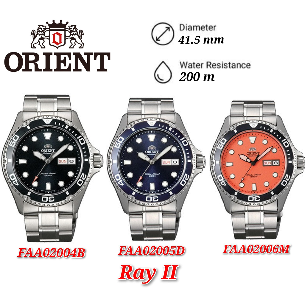 ORIENT RAY II 200M Diving Sport Automatic FAA02004B FAA02005D FAA02006M