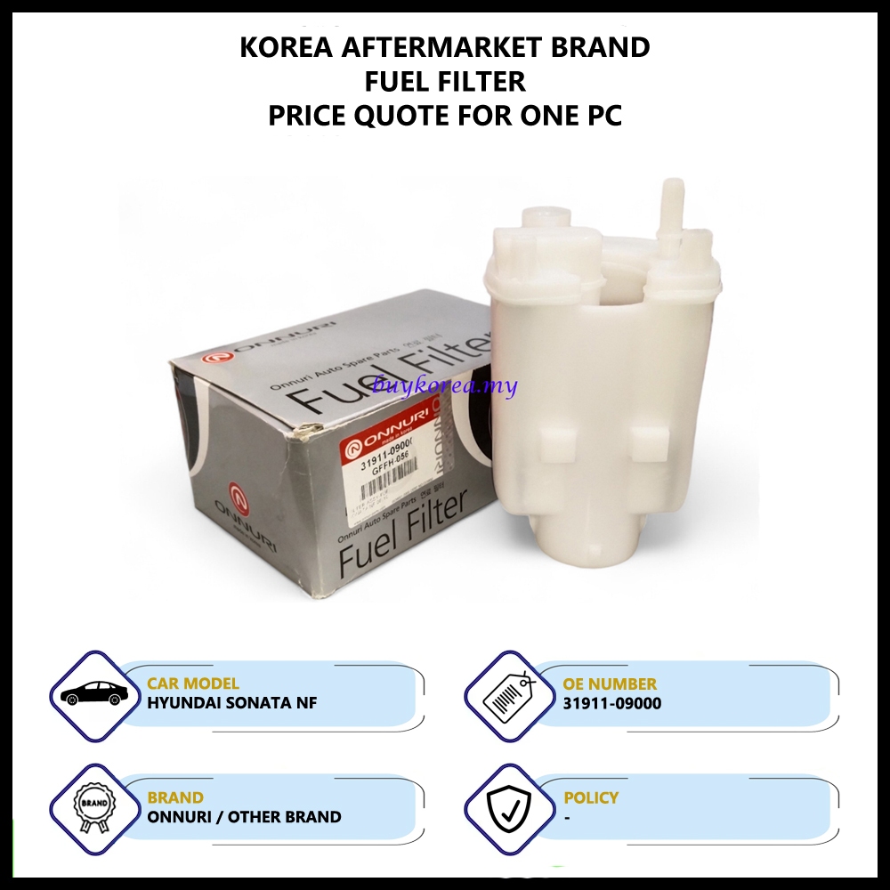 Hyundai Sonata NF 2005 Korea Aftermarket Fuel Filter (31911-09000 ...