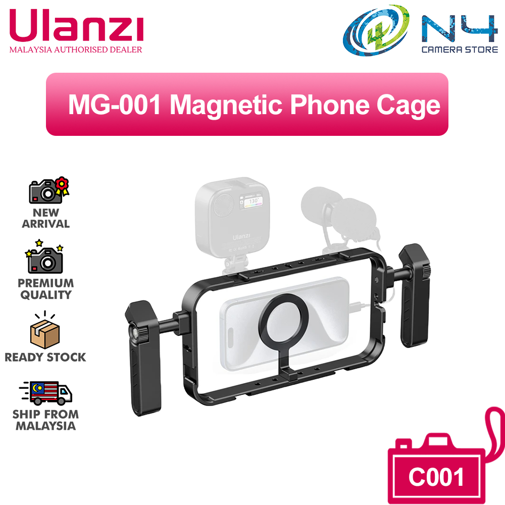ULANZI MG-001 Magnetic Phone Cage Grip Aluminium Smartphone Video Rig ...