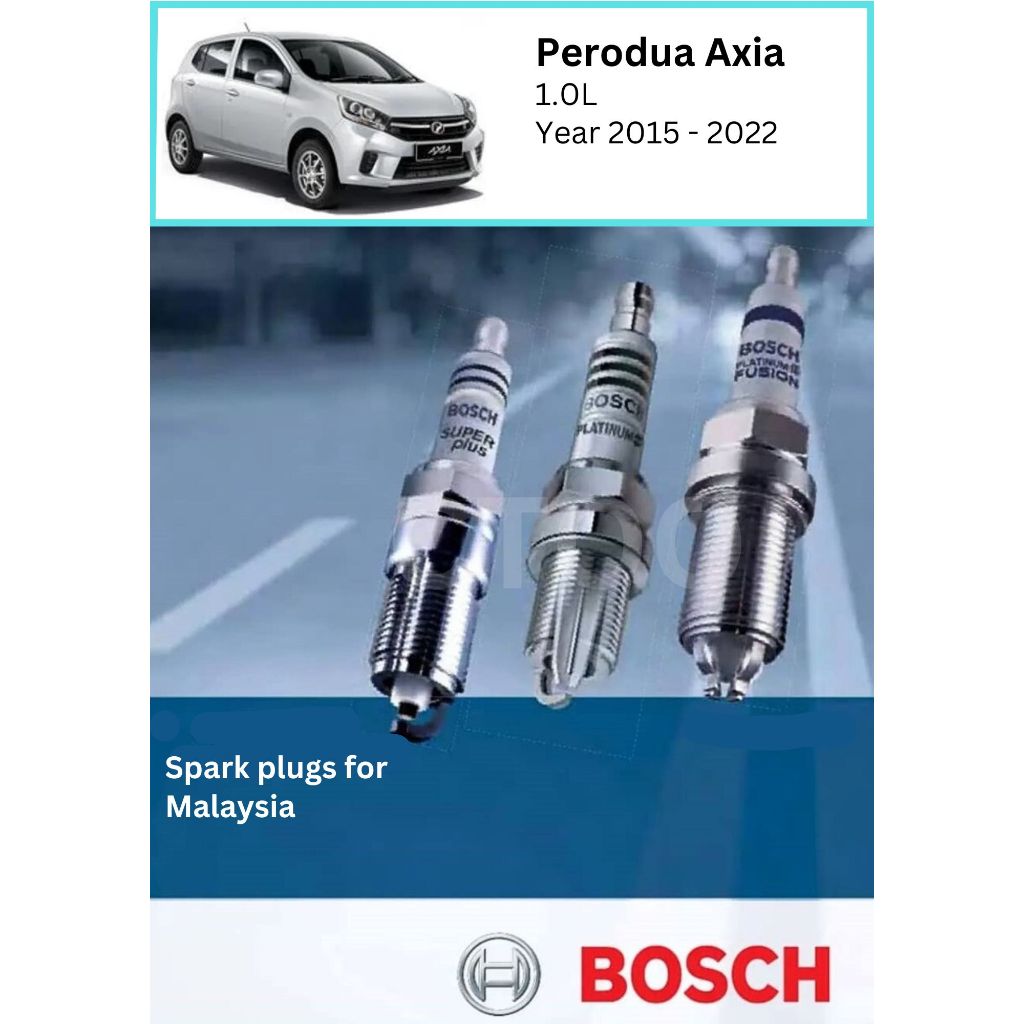 [ 1 SET = 3 PCS ] BOSCH Spark Plug Perodua Axia 1.0 ( 2015 - 2022 ...