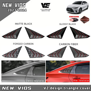 Vemart toyota vios new 2023-2024 car window triangle louver cover v2 ...