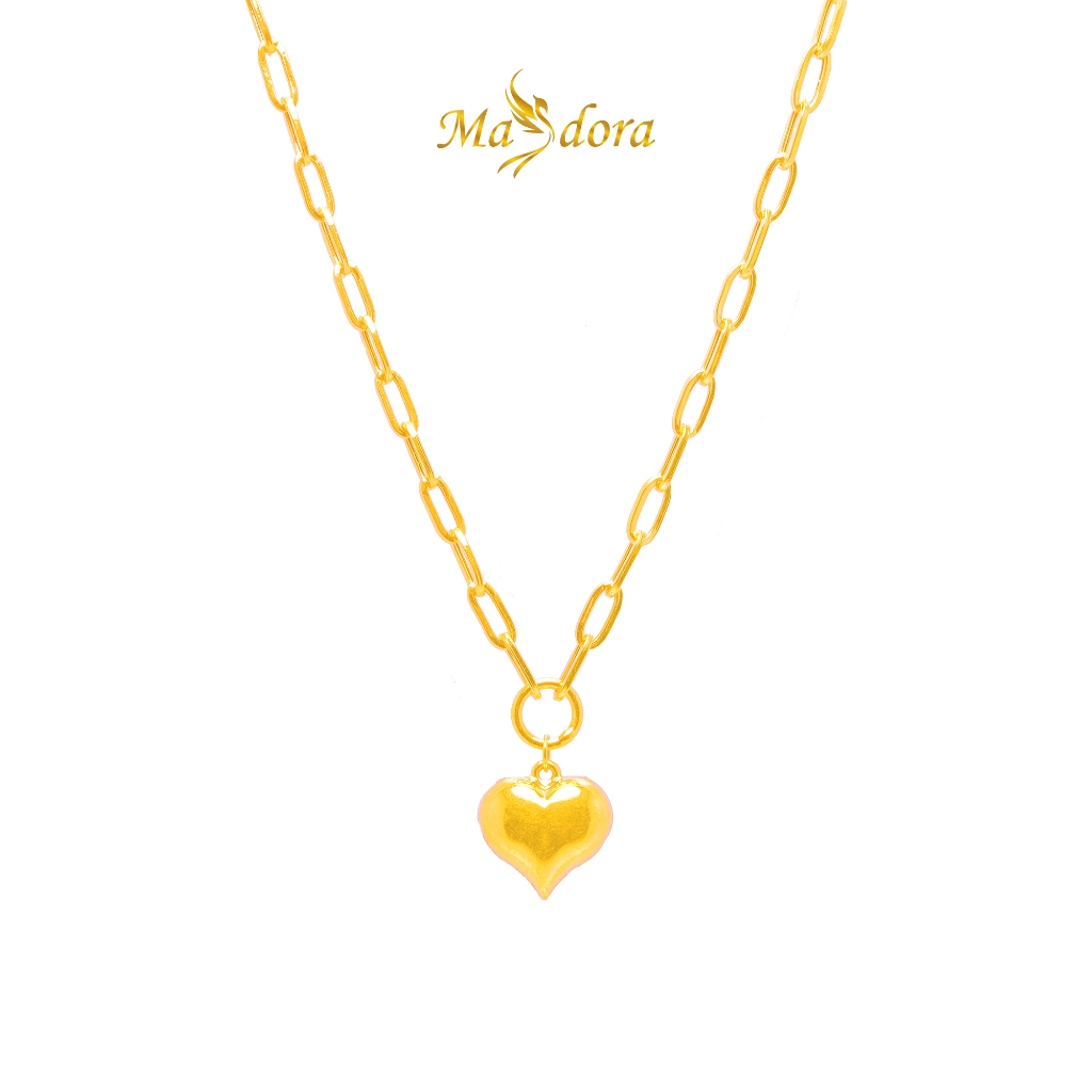 MASDORA 916 Gold Necklace Rantai Leher Emas Elegant Fluffy Love