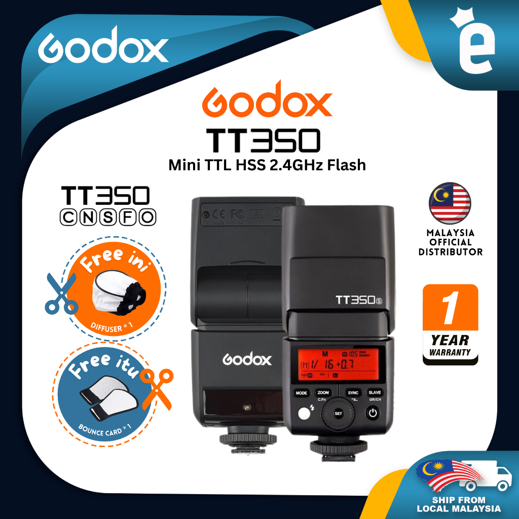 Godox TT350 Flash for Sony Camera 2.4G HSS 1/8000s TTL Wireless Compact ...