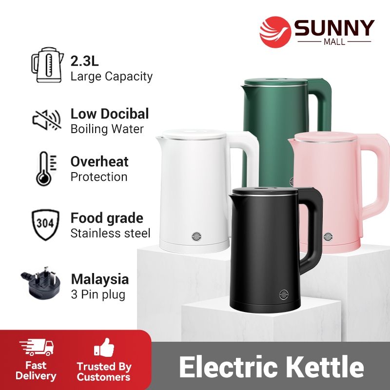 2.3L Stainless Steel Electric Kettle Water Heater Jug Auto Boiling