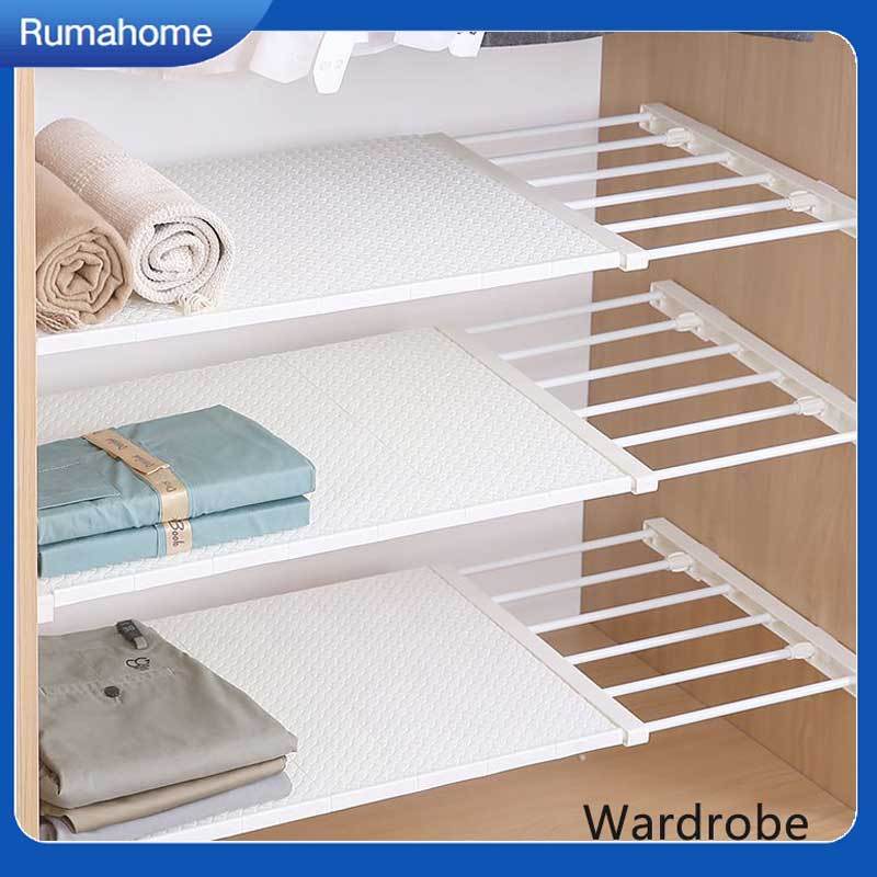 Rumahhome--Extendable Wardrobe Closet Shelf Adjustable Closet Organizer ...